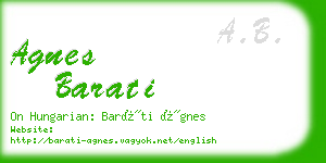 agnes barati business card